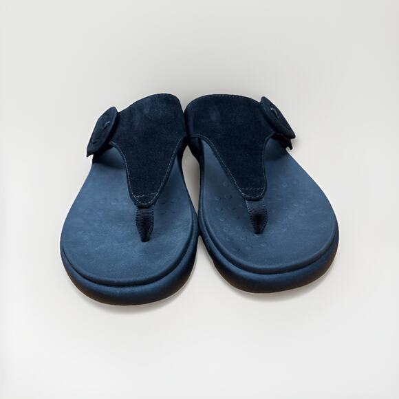 Vionic Activate Recovery Sandals Women's 7 Casual Black Suede Buckle Comfort - Picture 4 of 10